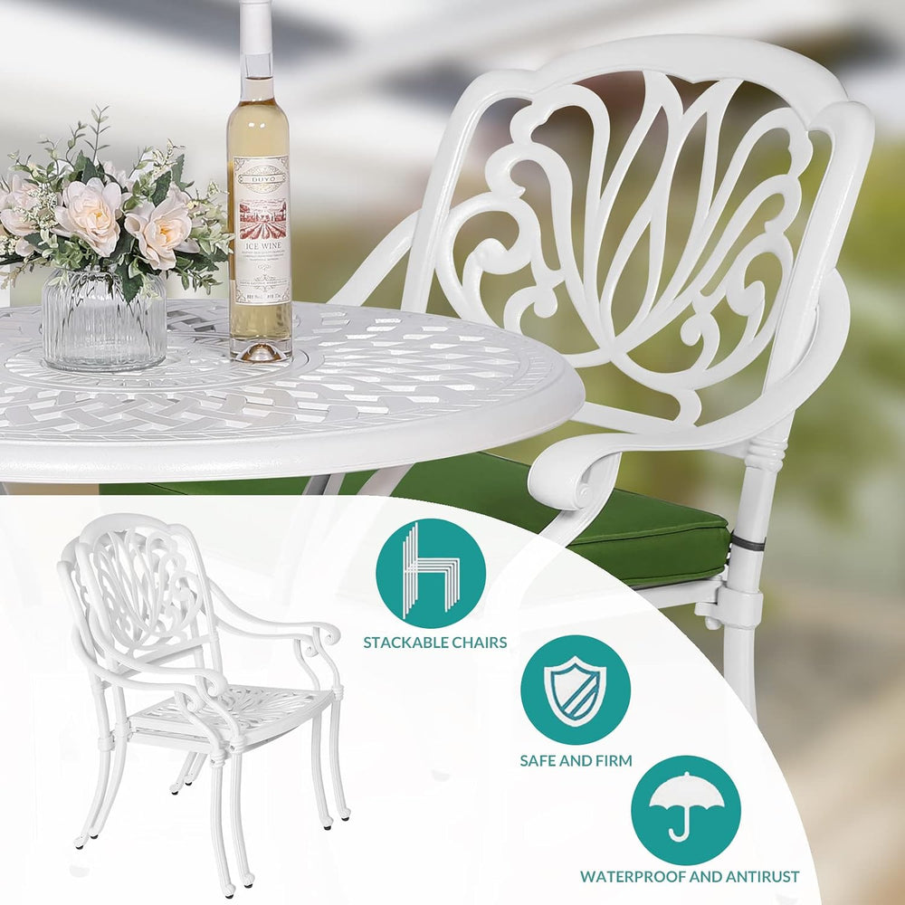 MEETWARM 5-Piece Outdoor Patio Dining Set, All-Weather Cast Aluminum Patio Co...