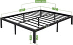 45MinST 14 Inch Reinforced Platform Bed Frame/3500lbs Heavy Duty/Easy Assembly Mattress Foundation/Steel Slat/Noise Free/No Box Spring Needed, King