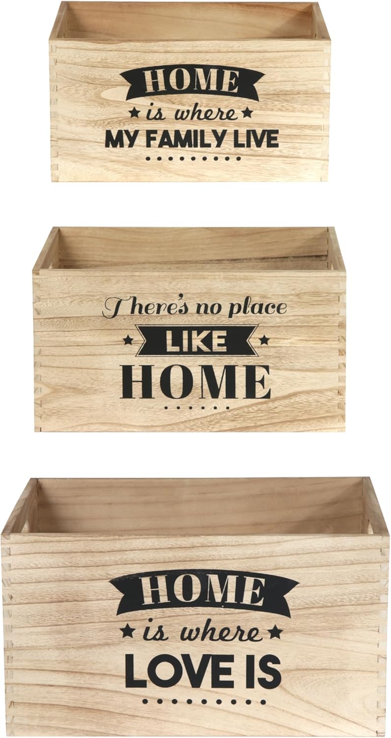 The Home Deco Factory hd3906 Trays Medium – 3 pcs – Brown 40 x 31 x 22 cm