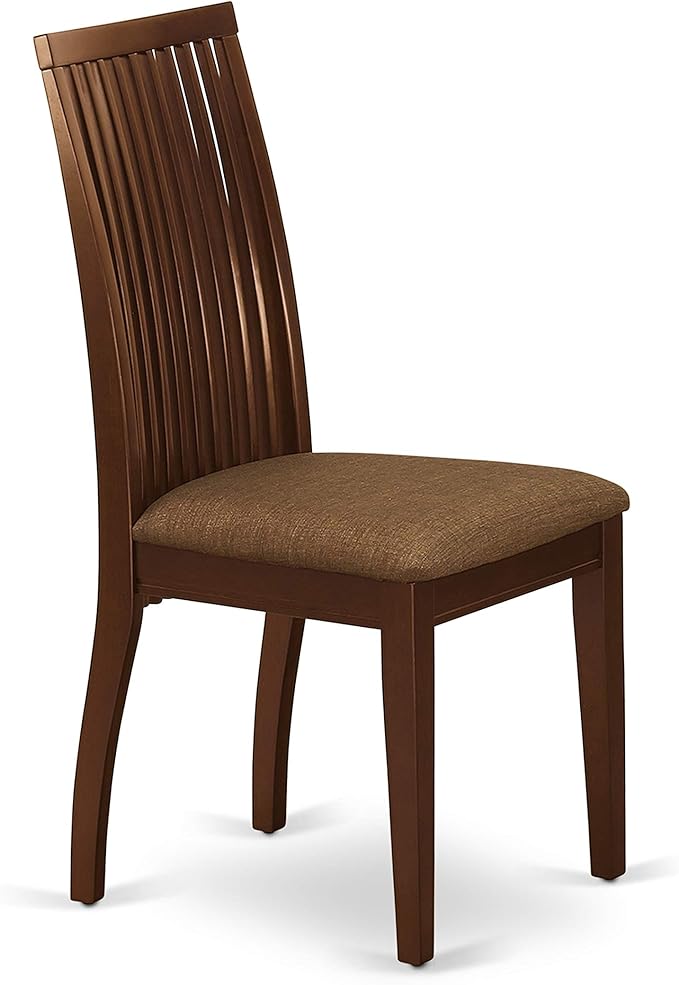 East West Furniture DOIP5-MAH-C 5 Piece Dining Table Set for 4 Includes a Rectangle Kitchen Table with Butterfly Leaf and 4 Linen Fabric Dining Room Chairs, 42x78 Inch, Mahogany
