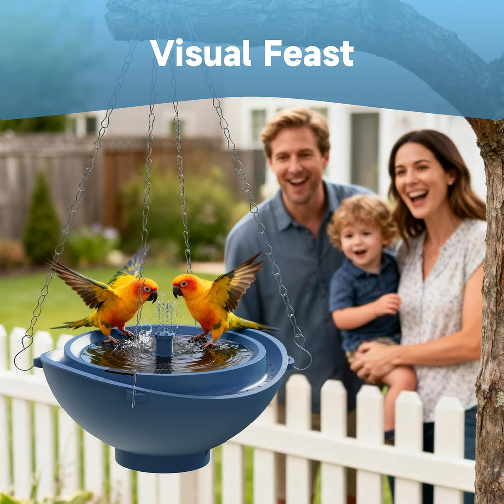 Solar Powered Bird Bath for Outside Fountain with Built-in Lithium Battery, 3...