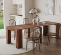 KEIKI 20”-118.5”L Extendable Foldable Dining Room Table for 1-10 People, Wood Modern Rustic Rectangle Expandable Kitchen Living Meeting Room Furniture, 6 Tabletop Length Options, Walnut
