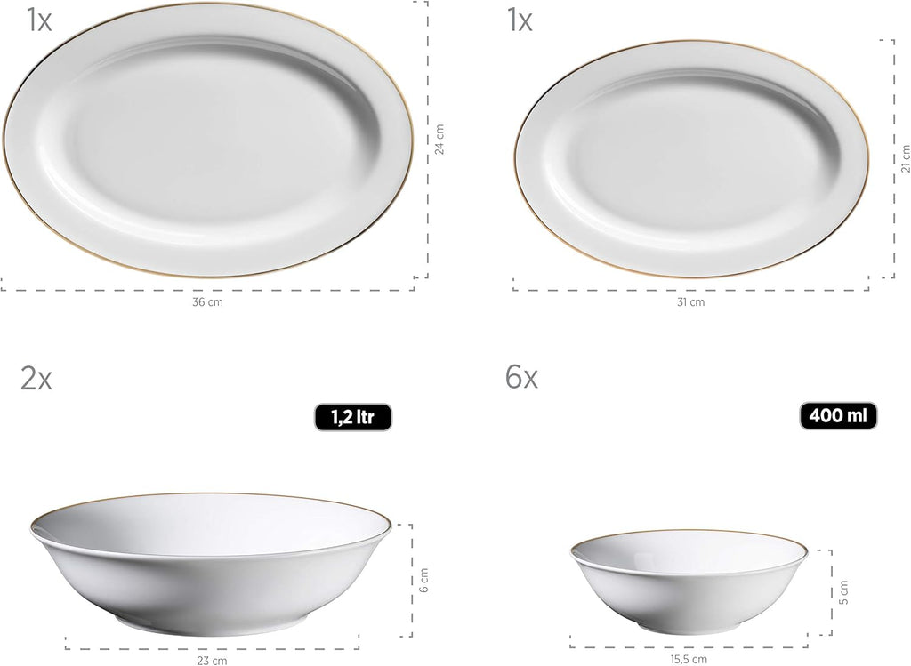 Mäser Professional Dining Accessory Set White/Gold