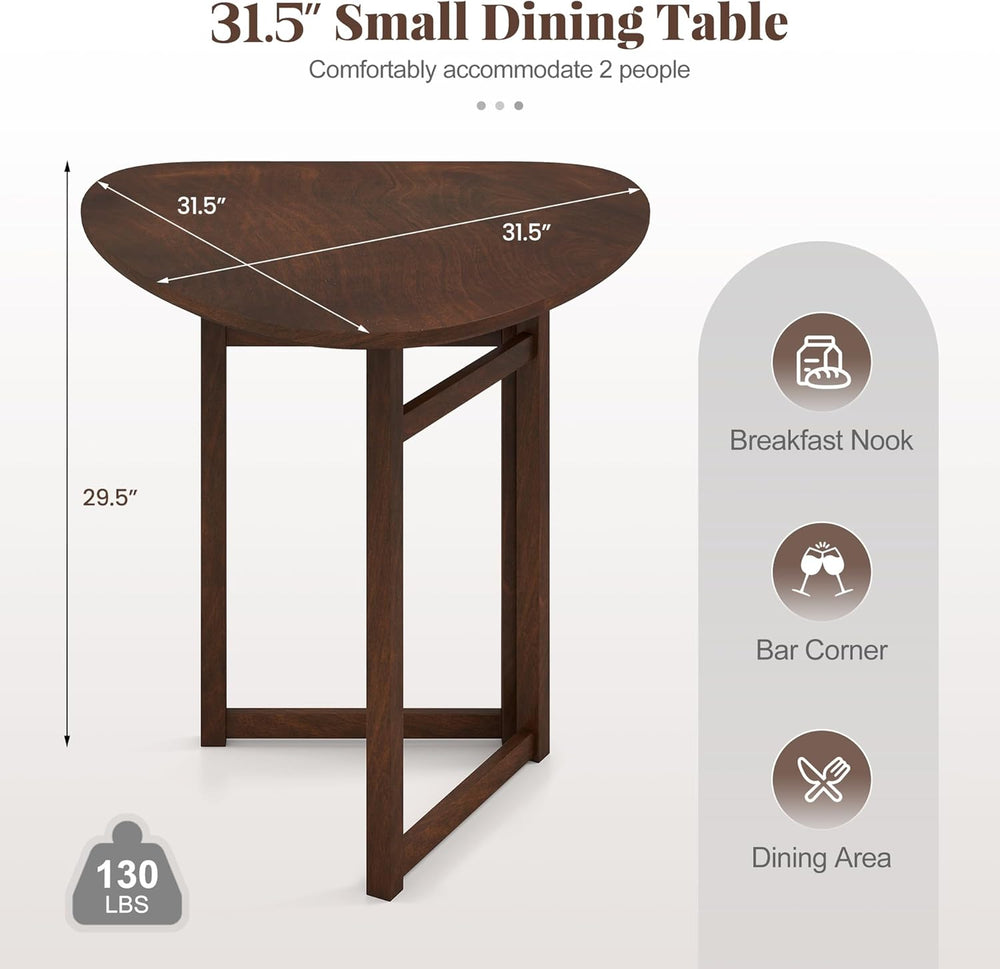 Giantex 31.5" Folding Dining Table for 2-3, Drop Leaf Kitchen Table with...