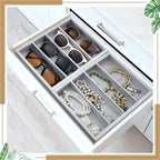 4 Pcs Gray Sunglass Organizer Trays 4 Grids Velvet Glasses Holder Jewelry Display Organizer Eyeglasses Storage Box Drawer