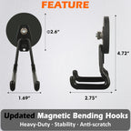MUTUACTOR New Upgraded Strong Magnetic Hooks,2-Pack Unique Heavy Duty Magnetic Hook for Hanging,20lbs Anti-Scratch Magnet Storage Hook for Storing Cordless Impact Drivers Trailer Cord Garage Tools