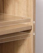 Mid-Century Modern Storage Cabinet, with Open Shelves & Adjustable Shelves, for Living Dining Room,for Kitchen Home