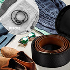 Belt Organizer Case,Travel Belt Storage Holder for Closet Drawer,Display Case for Belts,Ties,Portable Container Storage Holder,Height 2.6inch(Bag Only)