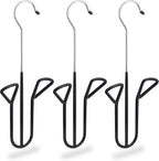 Relaxdays Shoe Hook, Set of 3, Holder with Non-Slip Rubber Coating, Different Types, H x W x D 33.5 x 14 x 4 cm Black, Iron, PVC
