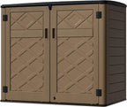 Resin Outdoor Storage Shed, Outdoor Storage Box Waterproof for Garden Tools, Patio Furniture, Trash Cans, Garage Storage, Lockable