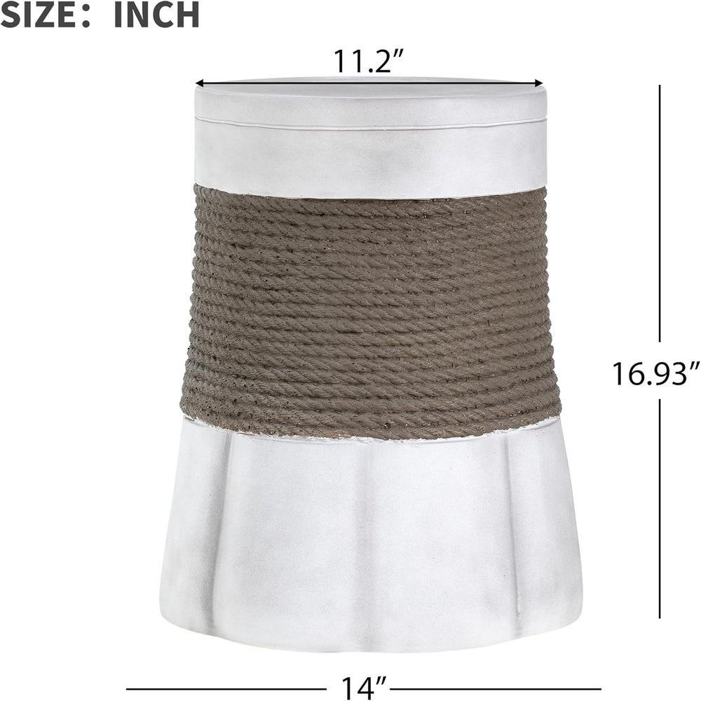 JIJIWANG 16.93" H Outdoor Stone Side Tables for Patio, Moden Coffee Tabl...