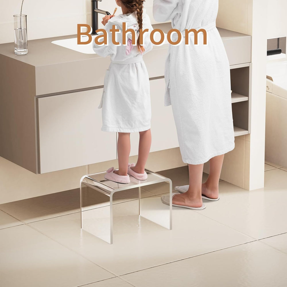 Acrylic Step Stool Small Stool, Clear Acrylic Foot Stool for Bathroom Bedroom...