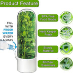 Herb Saver for Refrigerator, Herb Saver Pod Cilantro Containers for Refrigerator, Fresh Herb Keeper for Cilantro, Parsley, Asparagus, Mint, Keeps Greens Vegetables for 2-3 Weeks (Herb Keeper 2Pack)