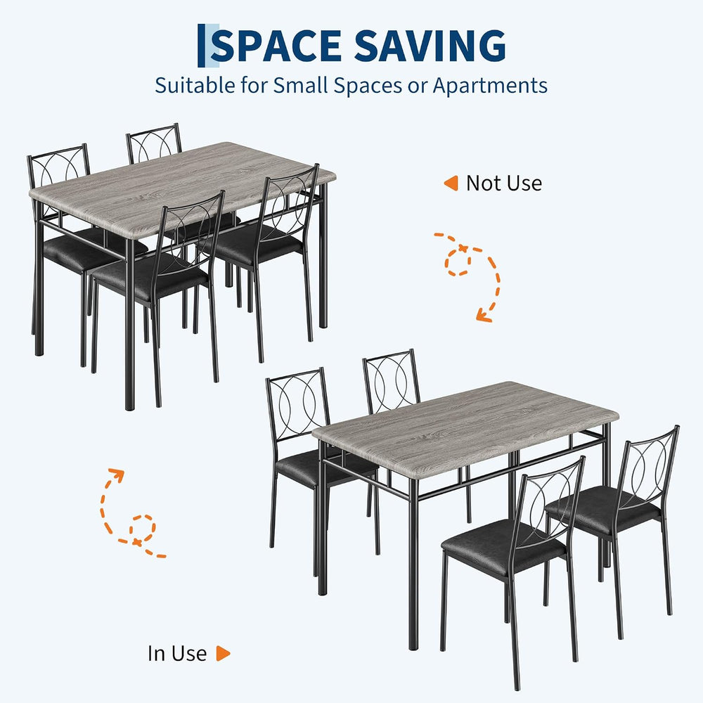 Garvee Dining Table Set for 4, Small Kitchen Table with Upholstered Chairs | ...