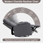 Power Swivel Rocker Recliner with Massage&Heat,Swivel Glider Recliner Chair | Nursery Rocking Recliner with Type-C Port&Timing,Power Swivel Reclining Glider Chair with Dual Storage Arms&Cup Holder Grey