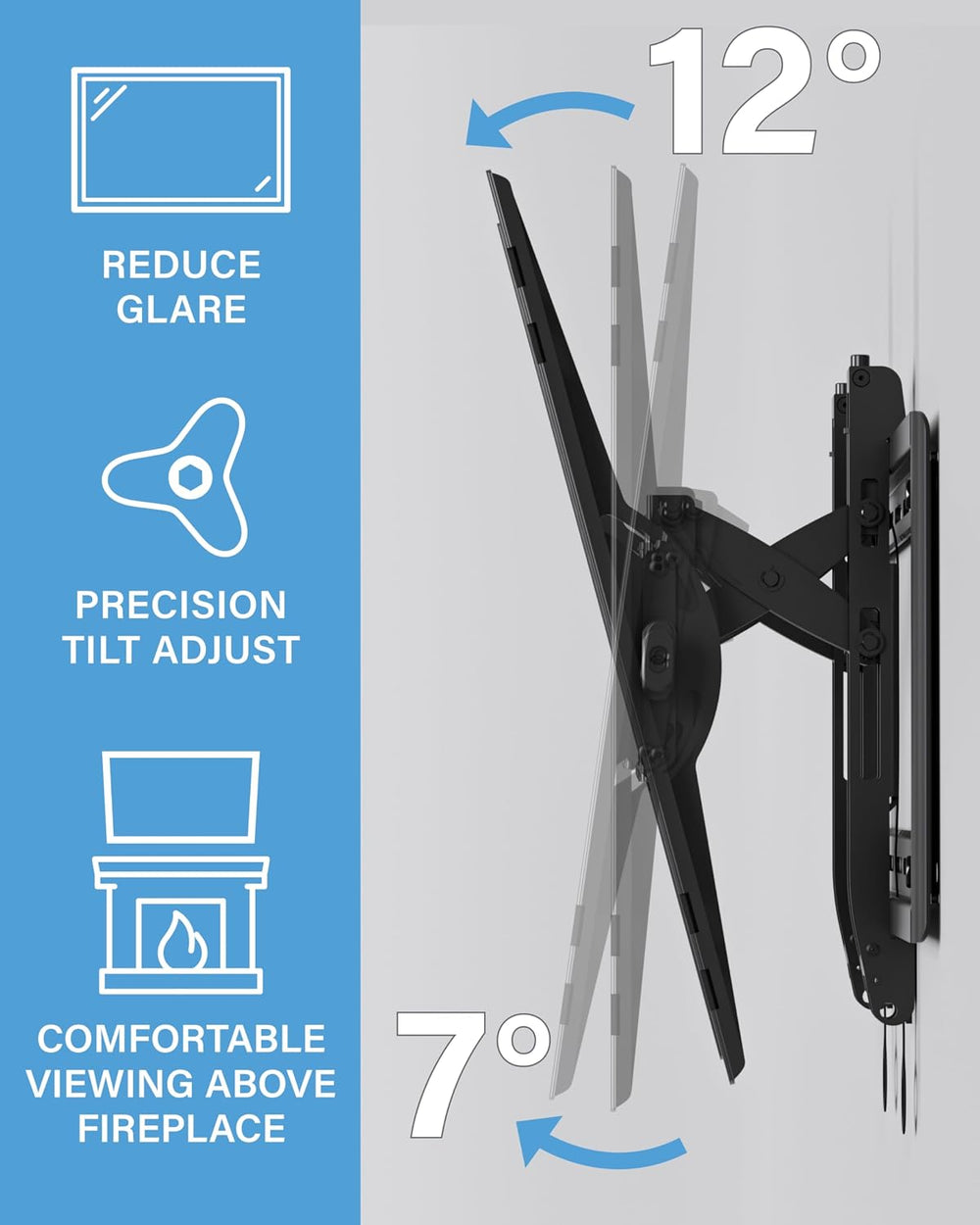 SANUS Preferred Extendable Tilt TV Wall Mount for 42 to 90 inch Screens up to...
