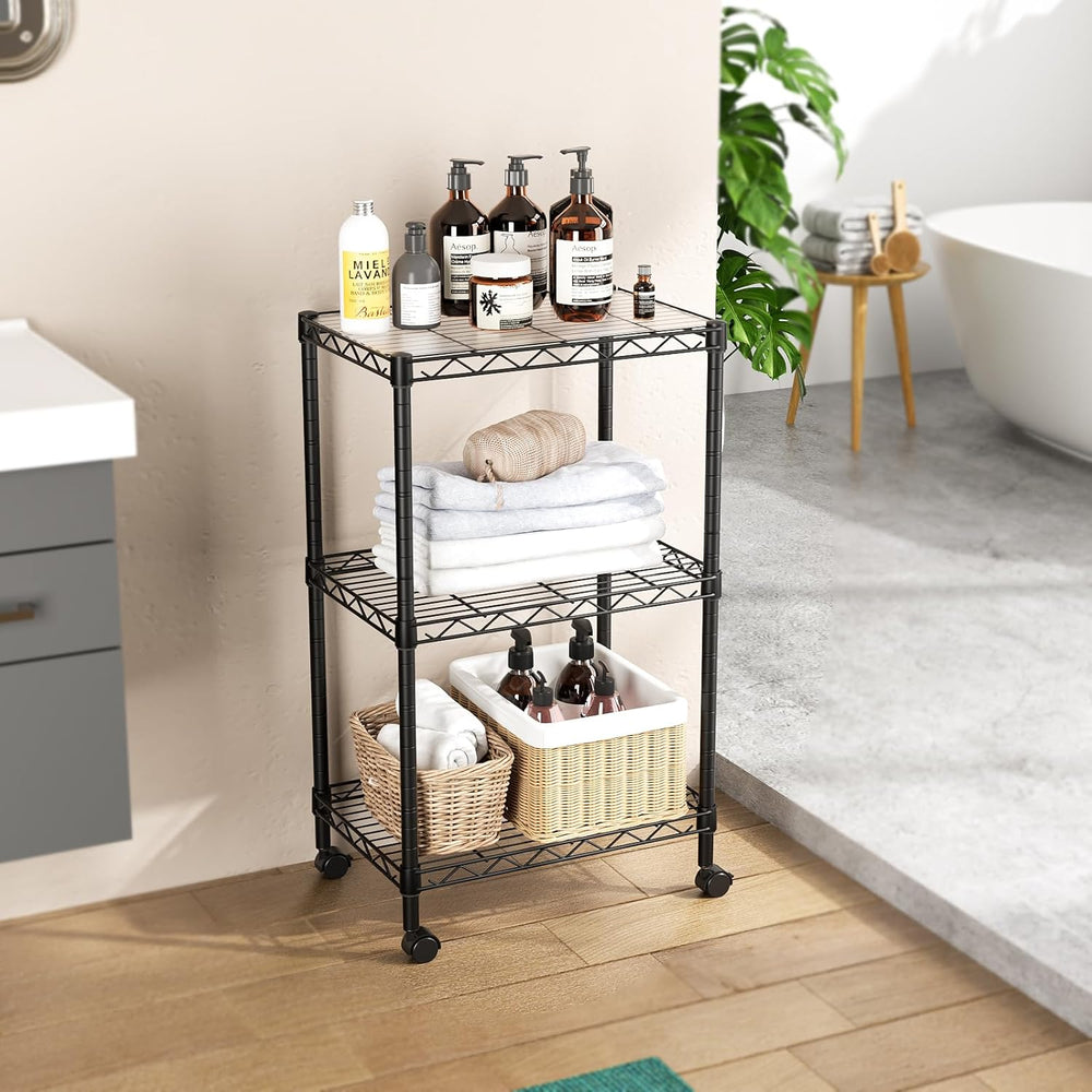 SINGAYE 3 Small Shelves Storage Shelf Wire Shelving Unit Metal Shelf Adjustab...