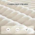 Gericco 52" Boneless Chaise Lounge Chair Indoor — Oversized Cloud-Like Cozy Comfy Modular 3-in-1 Sofa Bed for Reading, Living Room & Bedroom Corduroy Couch Sleeper, Beige