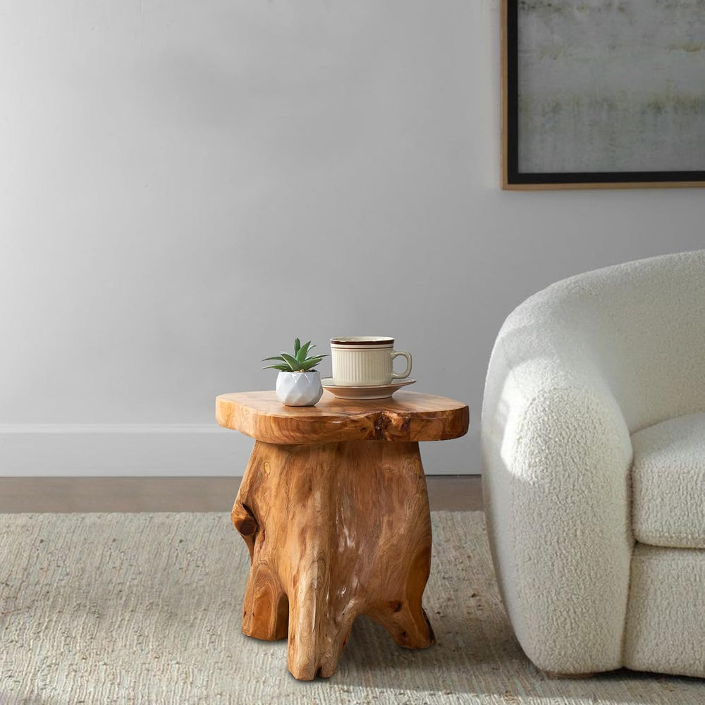 Greenage Cedar Roots Mushroom Accent Stool 12" x 15" x 13.5" H...