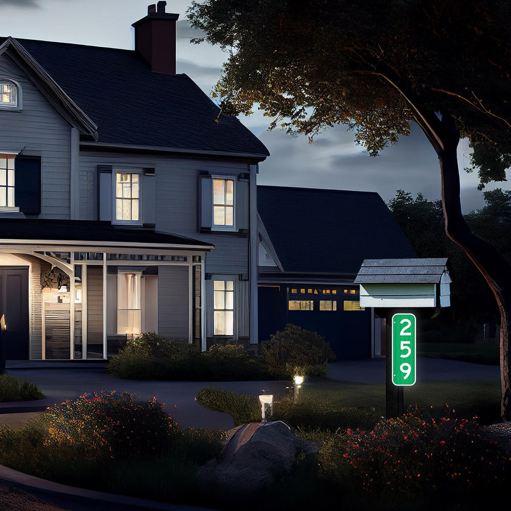 911 Address Sign, Custom Vertical Reflective Mailbox Sign, Christmas Gift