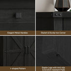 Halitaa Shoe Cabinet, Farmhouse Shoe Storage Organizer, Shoe Storage Cabinet with Doors & Drawer, Boots High-Shoe Cabinet Organizer for Entryway Living Room Hallway, Black