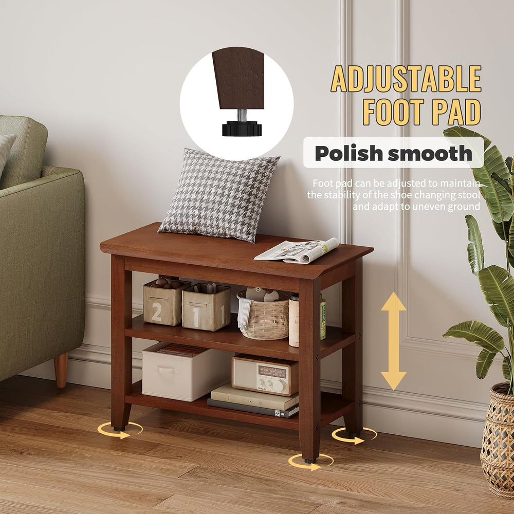 Wood Shoe Bench for Entryway,Bench with Shoe Rack,Storage Shoe Organizer for ...