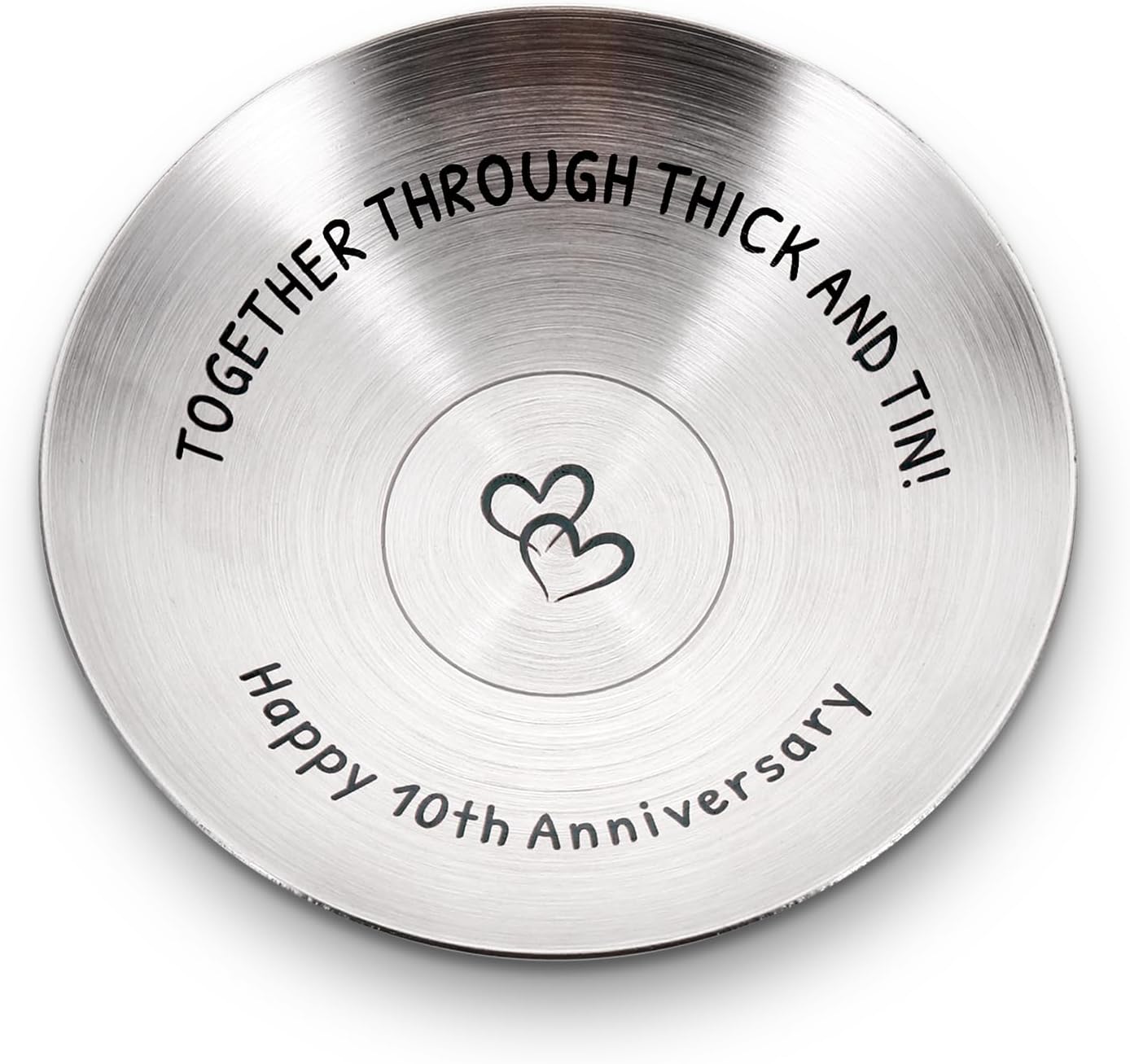 10 Year Anniversary Tin Gifts for Him Her 10 Year Anniversary Wedding Gifts | 10th Anniversary for Wife Husband Couple 10th Wedding Ring Dish for Women Men Tin Gift for 10th Anniversary Tenth Year Gift