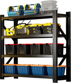 3000LBS Heavy-Duty Garage Shelving, 59" W Metal Shelves, 4-Tier Adjustable Garage Shelving Units, Storage Racks for Warehouse, Workshop
