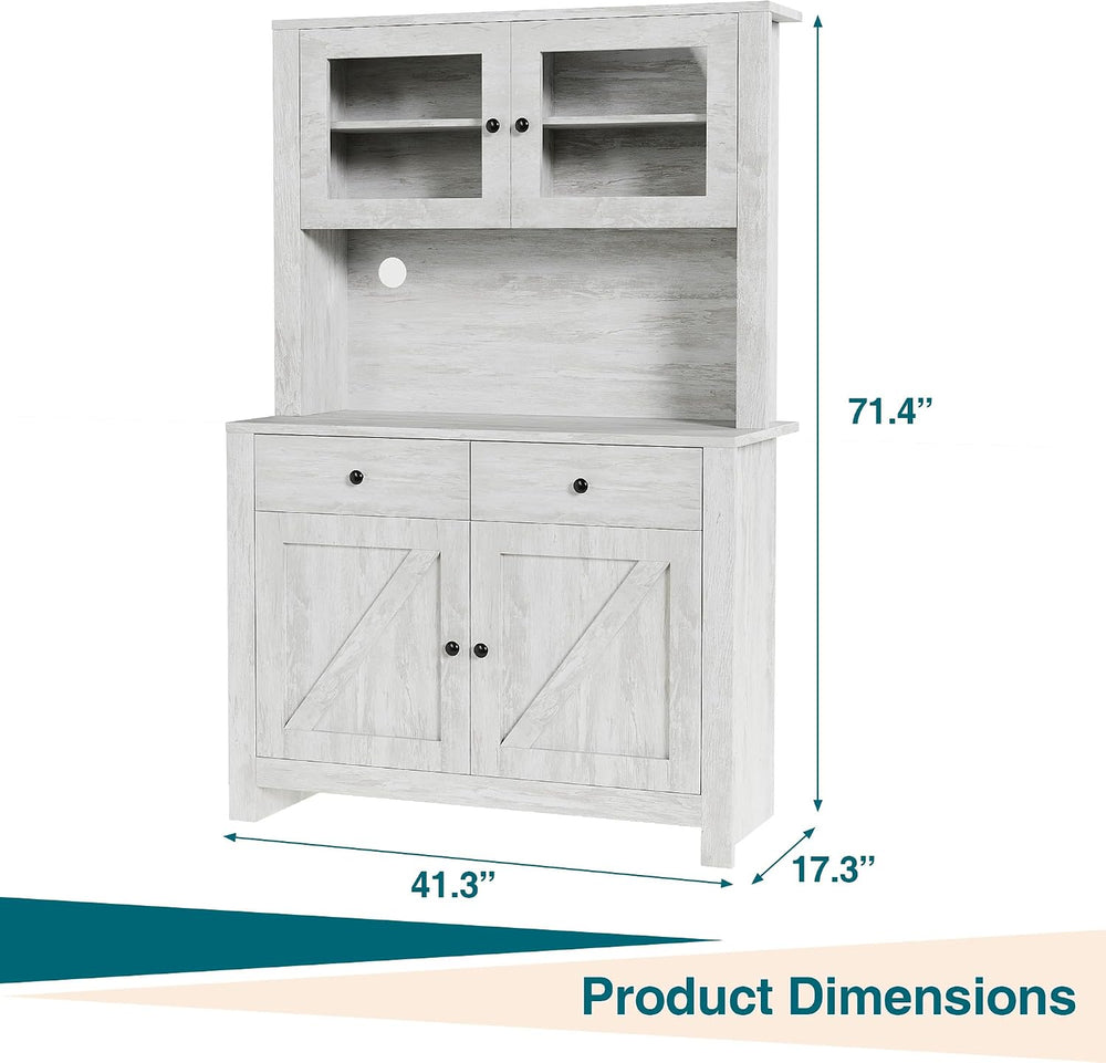 TrailBlaze Freestanding Pantry Cabinet with Microwave Stand - Coffee Bar &amp...