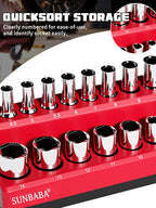 8-Piece Magnetic Socket Organizer Set,1/2", 1/4" and 3/8" SAE & Metric Deep & Shallow Socket Holder Kit, Socket Trays, holds 197Pcs Sockets (sockets not included)
