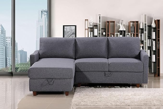 Container Furniture Direct Sectional Sofa with Storage – Modern Upholstered L...