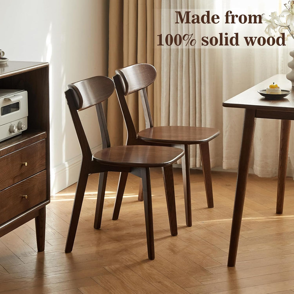 Oak Dining Chairs, Kitchen Chairs, 100% Solid Wood Modern Dinner Chair with C...