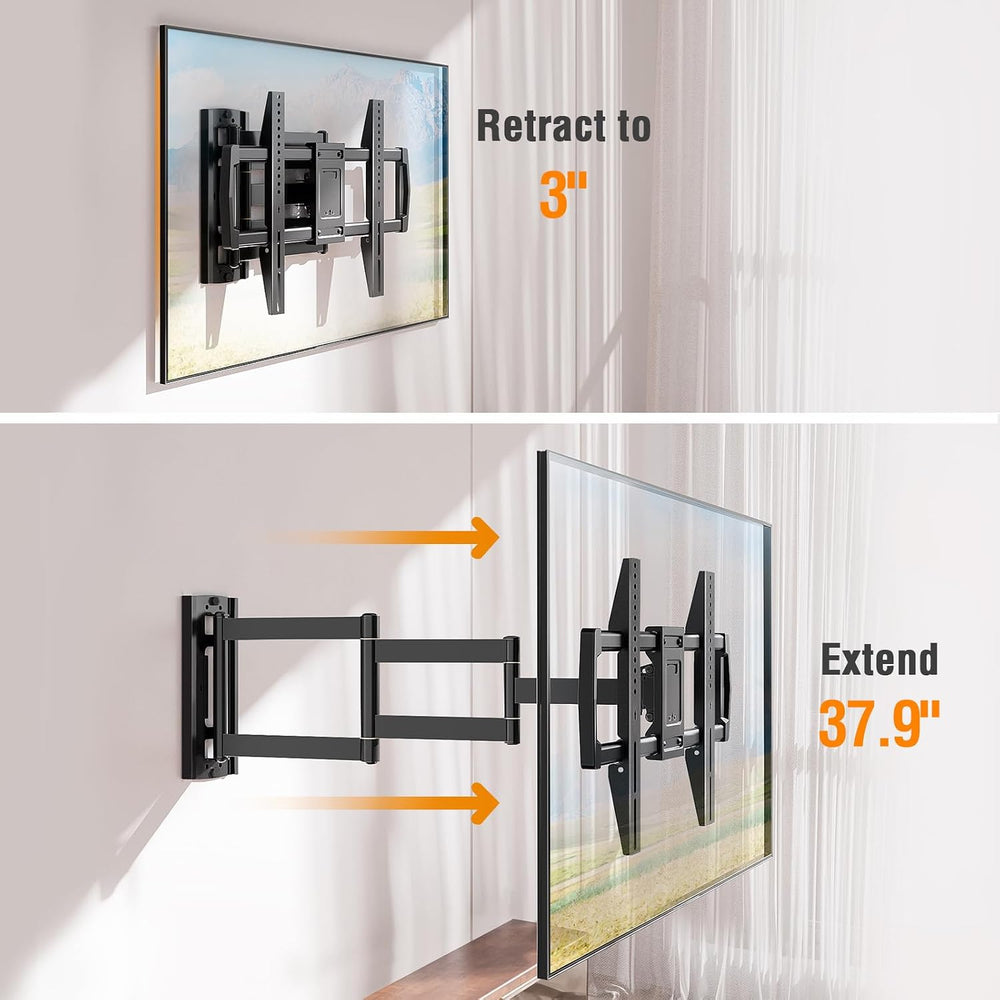 37.9" Long Arm TV Wall Mount for 42-75 Inch TV, Full Motion Swivel and T...