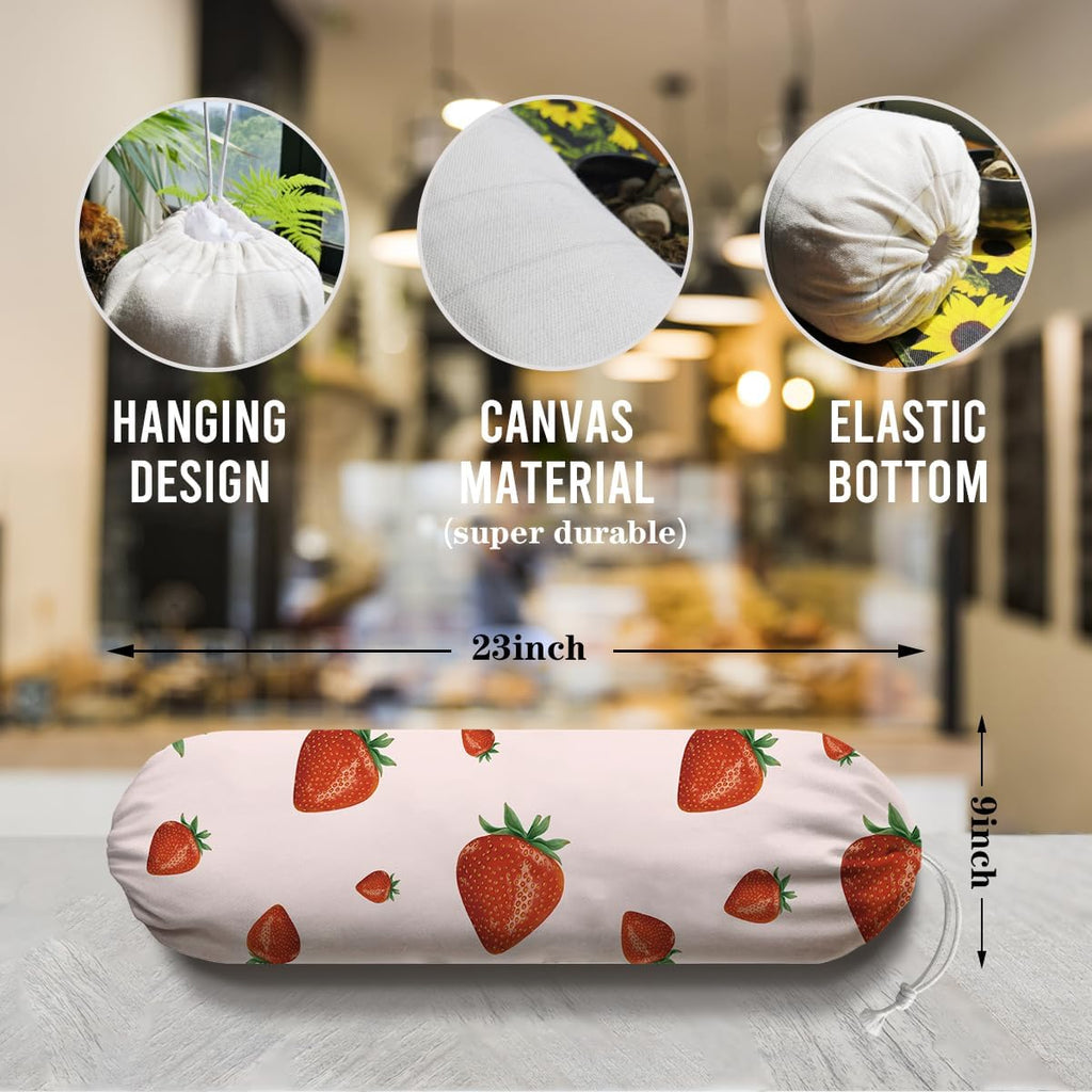Strawberry Plastic Bag Holder, Grocery Bags Storage Organizer, Reusable Shopping Bags Holder Dispenser, Summer Home Decor, Farmhouse Kitchen Decor Gifts for Women, Kitchen Pattern Garbage Bag 41