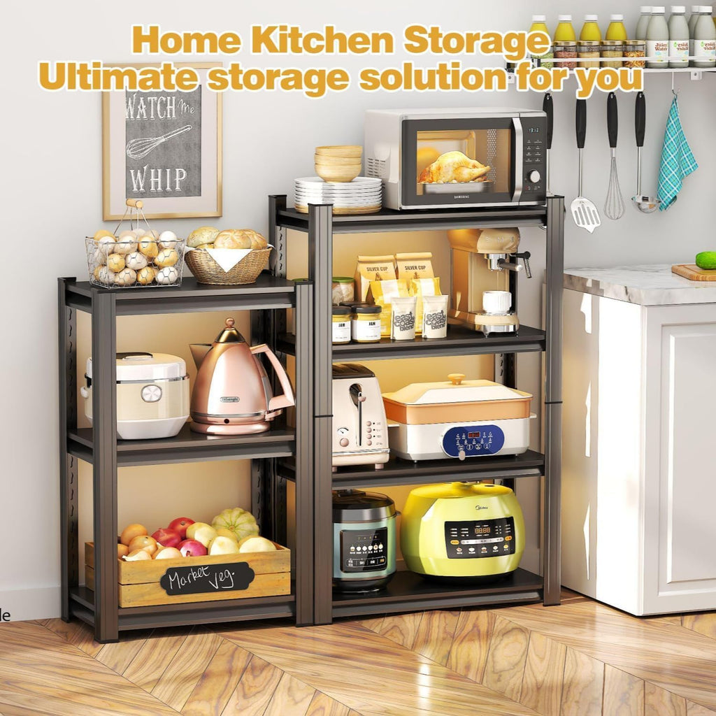 Garage Storage Shelves,5 Tier Shelving Unit, 40 inch Wide, 18” Deep, 78” Tall Organizer Metal Shelf for Basement/Laundry/Pantry Heavy Duty, Adjustable,Easy to Install (3Tier-27.6"W X12"DX32"H)