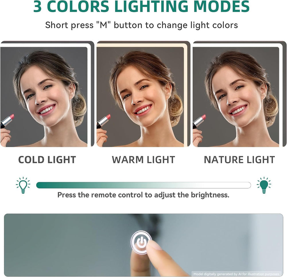 DWVO 56" LED Vanity Desk with Tri‑Fold Mirror & Lights | Makeup Vani...