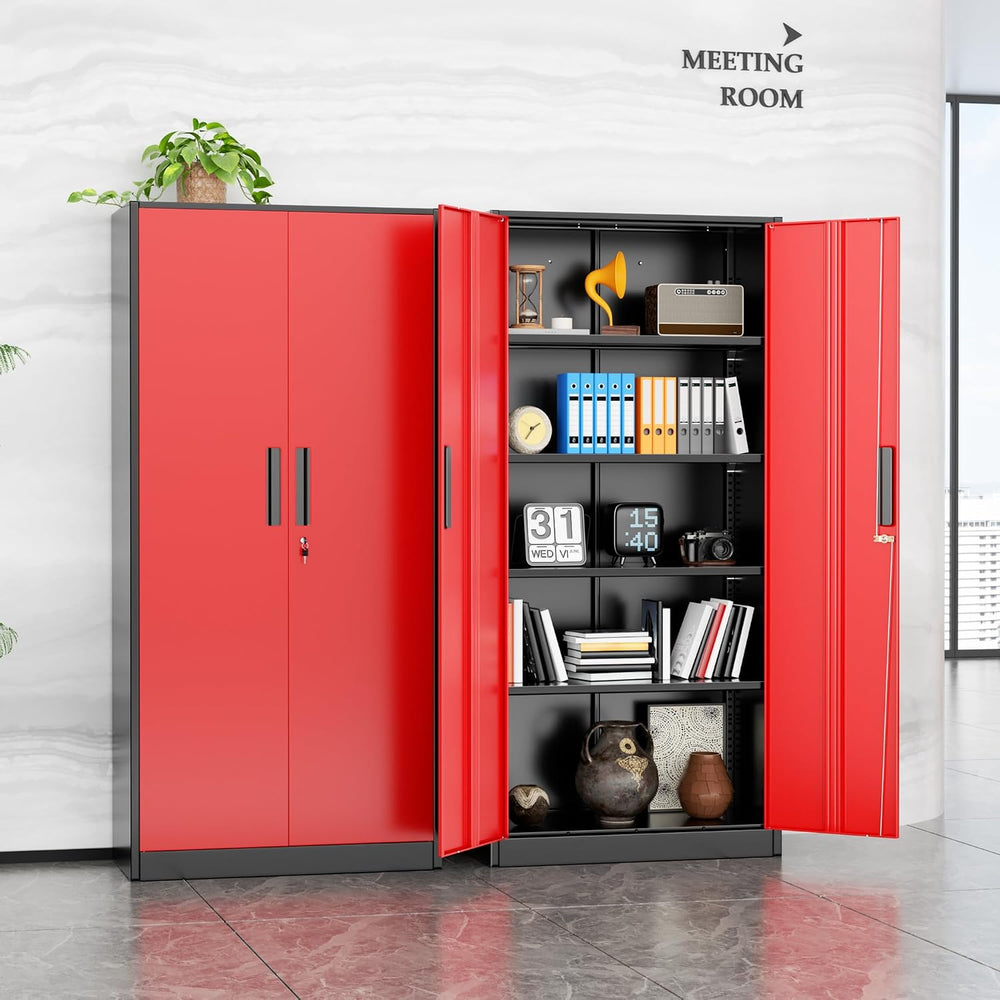 INTERGRAET Metal Storage Cabinet with Adjustable Shelves, Garage Storage Cabi...