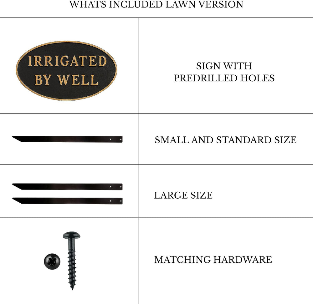 Montague Metal Products Cast Metal Irrigated by Well Oval Plaque Sign