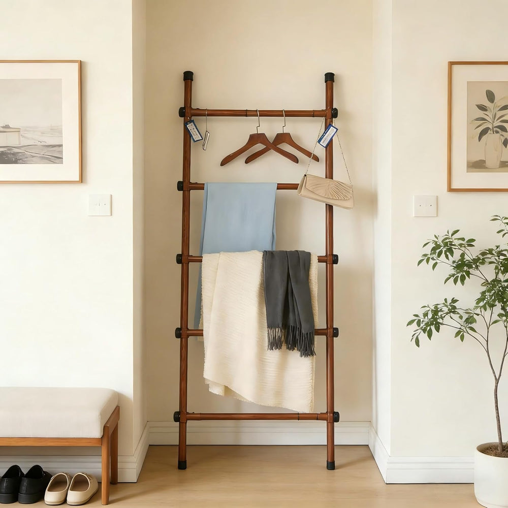 SIBRAD Expandable Blanket Ladder for Living Room, Adjustable Width (17.3&quot...