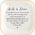 Aunt Gifts from Niece Jewelry Dish Trinket Tray, Auntie Birthday Gifts, I Love You Aunt Present for Christmas Wedding, Best Aunt Ever Gifts (White-Aunts3)