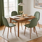 Velvet Dining Chairs Set of 4 - Modern Seating with Metal Legs for Living, Bedroom,Dining Room - Green Chairs for Dining Room, Chair Set for 4