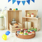 Large Wooden Crates Unfinished Set of 4 Storage Crates, Decorative Wood Storage Crate for Display Rustic, Nesting Wooden Container Boxes Made from 100% Wood