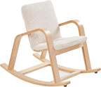 ECR4Kids Bentwood Rocking Chair with Armrests and Cushion, Natural | Durable birch, GREENGUARD Gold Certified, 2-5 years, 74 lb capacity, Montessori seating, plush sherpa cushion, classroom/home