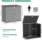 Uhomepro 4.6 Ft. X 4.1 Ft Outdoor Horizontal Storage Shed, Resin Storage Shed with Double Lockable Doors, Ideal for Garbage Can Storage and Garden Tools, Strong Water Resistance