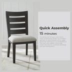Signature Design by Ashley Galliden Urban Armless Upholstered Dining Chair, Set of 2, Black & Light Gray