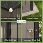 Patiowell 8x6 FT Outdoor Storage Shed, Metal Tool shed & Outdoor Storage with Lockable Doors & Air Vents, for Backyard Garden Patio, Brown