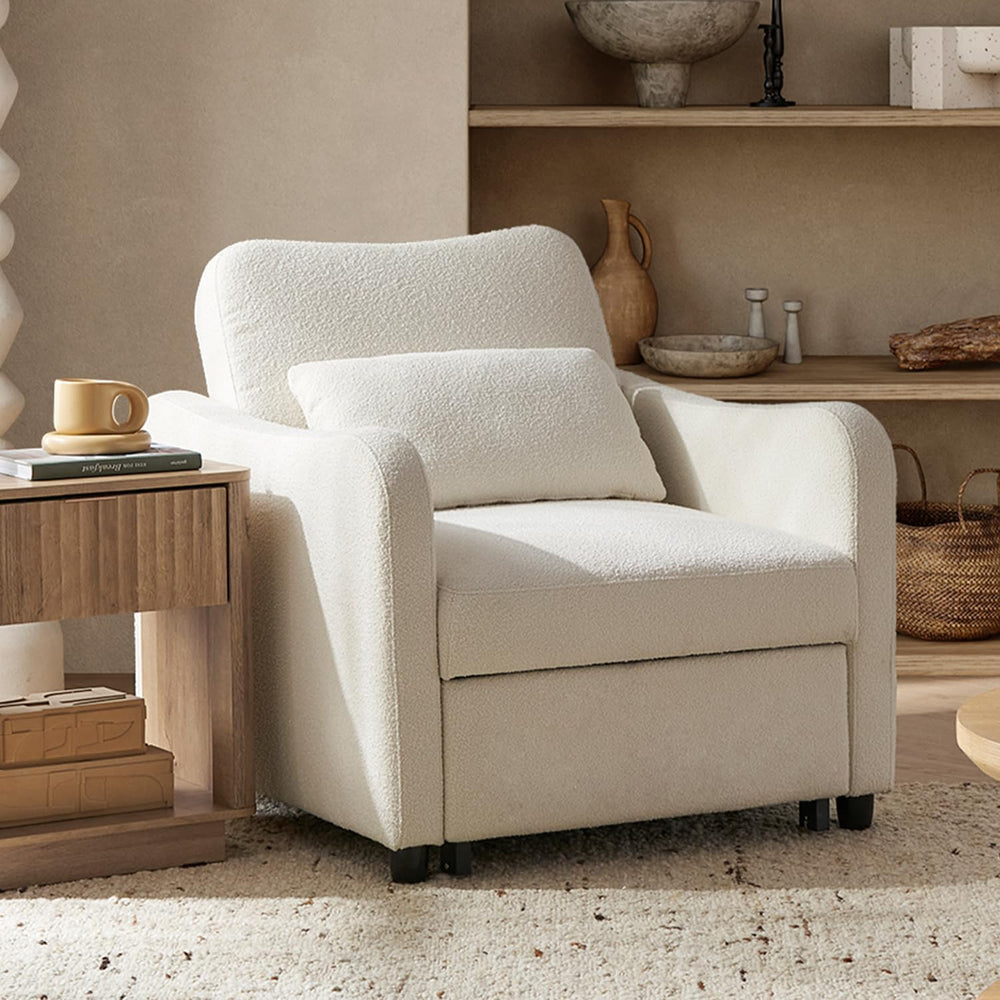 mopio Sophie 4-in-1 Convertible Sleeper Chair Bed, Accent Chair, Chaise Loung...