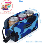 Cerbonny Small Insulated Cooler Bag, Freezable Lunch Bag for Work School Travel, 2.2L, Blue Camo
