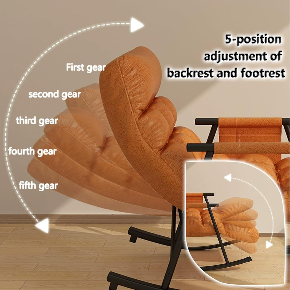 Leisure Rocking Chair and Footstool Set,Modern Living Room Rocking Chair with...