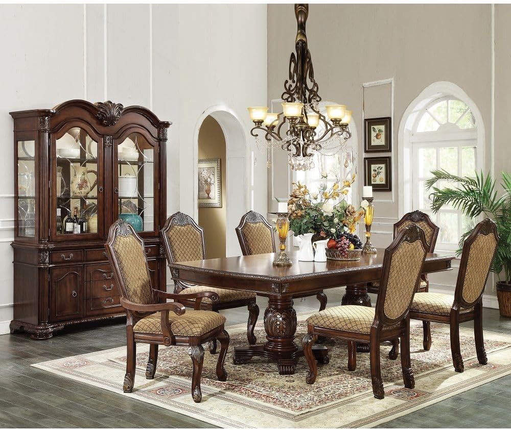 7-Piece Dining Set – Extendable Table with 4 Side Chairs & 2 Arm Chairs, ...